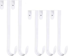 img 4 attached to 🎄 GameXcel Large Wreath Hanger for Front Door - Metal Hook for Christmas Wreath Over The Door - 15" x 2 and 12" x 3 - Pack of 5, White