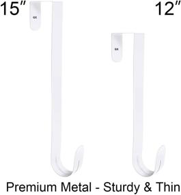img 3 attached to 🎄 GameXcel Large Wreath Hanger for Front Door - Metal Hook for Christmas Wreath Over The Door - 15" x 2 and 12" x 3 - Pack of 5, White