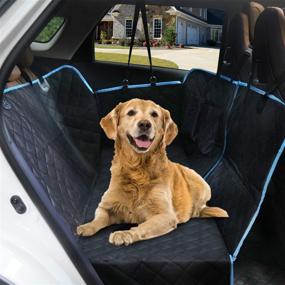 img 4 attached to 🐾 Stay Hassle-Free with EZVOV 2021 Updated Waterproof Dog Car Seat Cover for Back Seat - Nonslip, Scratch Proof, with Storage Pockets & Hammock Design for Cars, Trucks, and SUVs