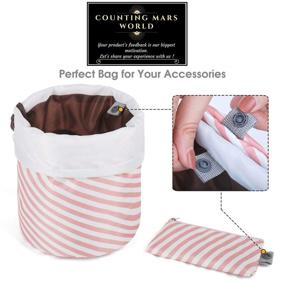 img 1 attached to 👜 Stay Organized with Counting Mars 4 Pieces Portable Drawstring Makeup Bag: Large Capacity Waterproof Cosmetic Bag for Home and Travel