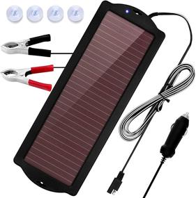 img 4 attached to 🌞 MEGSUN 2.5W Waterproof Solar Car Battery Trickle Charger Kit - Portable Solar Panel Maintainer for 12V Batteries in Cars, RVs, Motorcycles & more