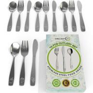 🍴 child and toddler safe stainless steel kids silverware set - 12-piece kids utensil set - metal kids cutlery set includes 4 small spoons, 4 forks & 4 knives logo