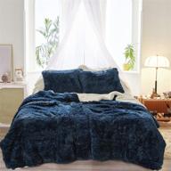 роскошный навальный плюшевый одеяльный набор для кроватей размера queen - набор постельного белья joyreap из 3 предметов из искусственного меха и бархата, 88х88 дюймов логотип