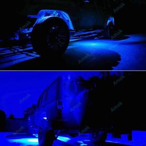 img 3 attached to Explore the Night with Amak 6 Pods LED Rock Lights Kit: Blue Underbody Glow for JEEP Off Road Trucks, SUVs, and More!