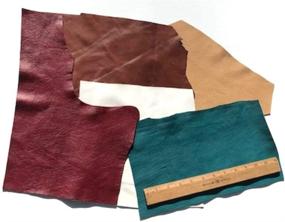 img 1 attached to High-Quality Scrap Upholstery Leather: Large Pieces, Light Weight, 12 Square Feet