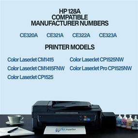 img 3 attached to Premium AZ Supplies Compatible Toner Cartridges: HP 128A CE320A CE321A CE322A CE323A Set for Color Laserjet CM1415FNW CP1525 Pro CP1525NW (5 PK - 2X Black 1x Cyan 1x Magenta 1x Yellow)