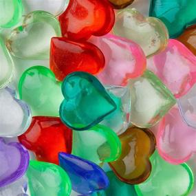 img 2 attached to 💎 Entervending Acrylic Gems: 100 Pcs Smooth Plastic Heart Gems for Pirate Treasures, Kids, and Aquariums