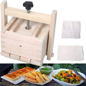 img 4 attached to Tofu Cheese Maker & Press: Create Homemade Delicacies with the Wooden Tofu Press Kit for the Kitchen