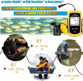 img 2 attached to 🎣 LUCKY Portable Wired Fish Finder Sonar Sensor Transducer Water Depth Finder - Ideal Fish Finder for Fishing