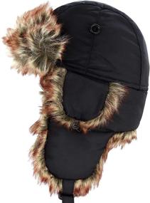 img 3 attached to The Hat Depot Winter Safety Reflective Faux Fur Aviator Trapper Hat for Kids &amp; Adults - Snow Ski Trooper Hat