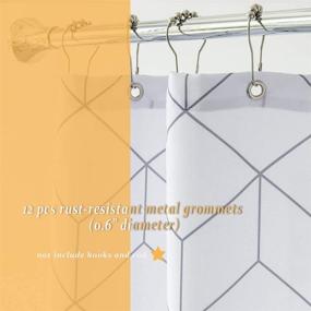 img 3 attached to 🚿 Aimjerry Cube Fabric Shower Curtain: White, Waterproof, 72-inch x 72-inch - Perfect for Your Bathroom!