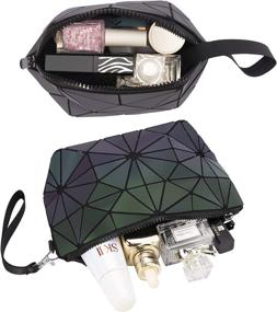 img 3 attached to 💎 Holographic Geometric Portable Cosmetic Organizer - Optimize Your Storage Solution!