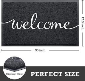 img 3 attached to 🚪 CozyBounty Black Door Mat 30"x 17.5" - Durable Non-Slip Doormat for Entryway, Outdoor/Indoor Use - Low-Profile Floor Mat for Yard, Garage, High-Traffic Areas