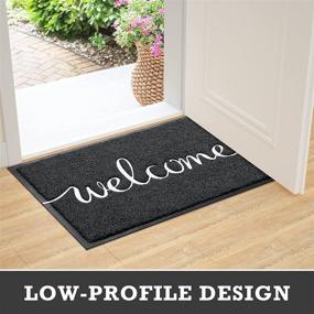 img 1 attached to 🚪 CozyBounty Black Door Mat 30"x 17.5" - Durable Non-Slip Doormat for Entryway, Outdoor/Indoor Use - Low-Profile Floor Mat for Yard, Garage, High-Traffic Areas