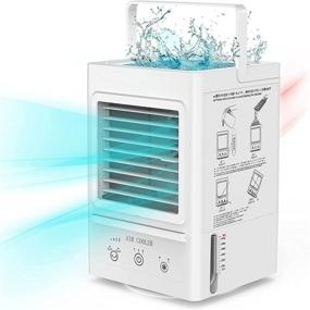 img 4 attached to 🌀 Portable Air Conditioner with 120° Auto Oscillation - Personal Mini Air Cooler with 3 Wind Speeds, 700ML Water Tank, 5000mAh Battery Operated Evaporative Air Cooler - Ideal for Home, Office, and Outdoor Use