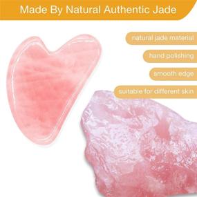 img 1 attached to 🌸 Gua Sha Facial Tools: Pink Guasha Stone for Face, Eyes, Neck and Body - Jade Gua Sha Trigger Point Massage Tool for SPA Acupuncture Therapy