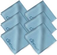 🔵 premium microfiber cleaning cloths, 6 pack - ideal for cleaning glasses, lenses, phones, screens, and delicate surfaces - large lint-free microfiber cloths - 6"x7" (blue) logo