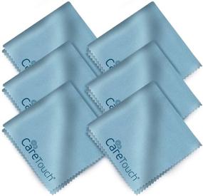 img 4 attached to 🔵 Premium Microfiber Cleaning Cloths, 6 Pack - Ideal for Cleaning Glasses, Lenses, Phones, Screens, and Delicate Surfaces - Large Lint-Free Microfiber Cloths - 6"x7" (Blue)