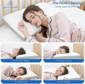 img 3 attached to 🌙 Yamerid Memory Foam Pillow: Breathable Contour Pillow for Neck and Shoulder Pain, Orthopedic Support, and Washable Cover