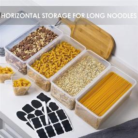 img 2 attached to 🍝 Airtight Plastic Spaghetti Containers with Lids (Set of 4) - 3.2L, BPA-Free, Ideal for Storing Pasta and Long Noodles - Perfect for Organizing and Storage in Kitchen Pantry