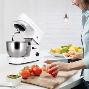 img 2 attached to MURENKING 650W Stand Mixer: Powerful 5-Qt Tilt-Head Kitchen Electric Food Mixer with Accessories (White)