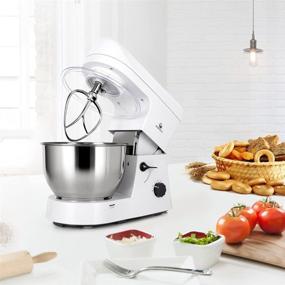 img 1 attached to MURENKING 650W Stand Mixer: Powerful 5-Qt Tilt-Head Kitchen Electric Food Mixer with Accessories (White)