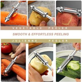 img 3 attached to Premium 2-Piece Veggie Peeler Set: Dual Blades, Potato Eye Remover, Non-slip Grip - Ideal for Making Delicious Salads