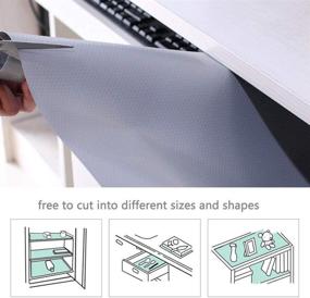 img 2 attached to 📦 Bloss Plastic Shelf and Drawer Liner, Non-Adhesive Roll (17.7"×59"), Gray - Ideal for Cabinets, Storage, Kitchen, Desks - Deco Shelf Liners.