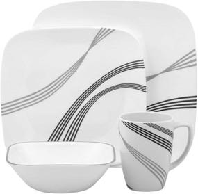 img 4 attached to Square Corelle 16 Piece Dinnerware Service