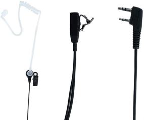 img 1 attached to Caroo Kenwood Radio Earpiece 2 Pin Covert Acoustic Tube Earpiece Headset 🎧 with PTT Mic for Kenwood, PUXING, Baofeng UV-5R, UV-5RA, 888S, Retevis H777, RT7, RT21