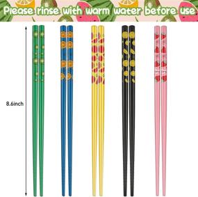 img 3 attached to 🥢 Colorful Animal-themed Reusable Chopsticks Set - Perfect for Home, School, and Kitchen Use