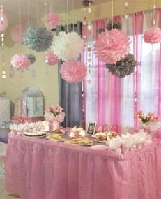img 3 attached to 🎉 Baby Girl's 1st Birthday Party Decorations: Pink Grey Tissue Pom Poms, Garlands & Frozen Elephants!