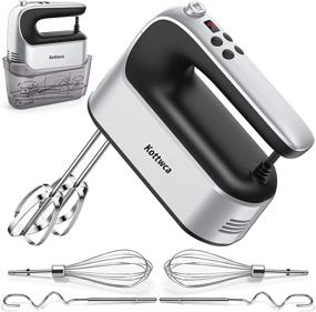 img 4 attached to 🔌 Convenient Hand Mixer Electric with Storage Case - 450W, 9-Speed, Digital Screen, 6 Attachments, Eject Button - Perfect for Whipping, Dough, Cream, Cake, Egg Salad, and Biscuit