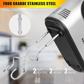 img 1 attached to 🔌 Convenient Hand Mixer Electric with Storage Case - 450W, 9-Speed, Digital Screen, 6 Attachments, Eject Button - Perfect for Whipping, Dough, Cream, Cake, Egg Salad, and Biscuit