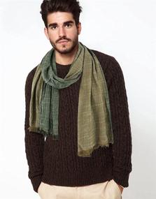 img 3 attached to Stylish Color Block Urban Men's Scarf Accessories by GERINLY for Summer Fashion