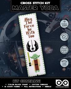 img 4 attached to 🌟 Звездные войны: Набор для вышивания крестиком Мастер Йода - закладка для книг с вышивкой в технике гладью