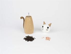 img 3 attached to Peterson Housewares Cat Salt or Pepper Mill: Purrr-fect Wooden Spice Grinder