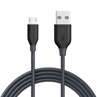 ⚡️ акер пауерлайн микро usb - прочный кабель длиной 6 футов с арамидным волокном для смартфонов samsung, nexus, lg, motorola, android и других (серый) логотип