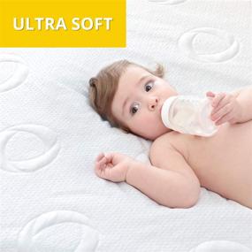 img 1 attached to 🛏️ 2-Pack Ultra Soft Crib Mattress Protector by Dellabella | Hypoallergenic Bamboo | Perfect Fit for Cribs & Toddler Beds | Soft, Breathable, & Quiet | Waterproof Crib Mattress Cover