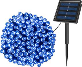 img 4 attached to 🌟 KPafory Solar String Lights - 1 Pack 72ft 200LED 8 Modes, Waterproof Blue Fairy Lights for Outdoor Christmas Decorations, Garden Wedding Party