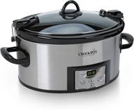 🥘 crock-pot sccpvl610-s-a 6-quart programmable slow cooker: cook & carry with digital timer - stainless steel excellence логотип