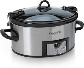 img 4 attached to 🥘 Crock-Pot SCCPVL610-S-A 6-Quart Programmable Slow Cooker: Cook & Carry with Digital Timer - Stainless Steel Excellence