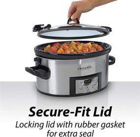 img 2 attached to 🥘 Crock-Pot SCCPVL610-S-A 6-Quart Programmable Slow Cooker: Cook & Carry with Digital Timer - Stainless Steel Excellence