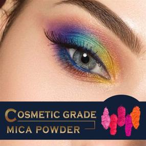 img 1 attached to 🎨 Набор косметических пигментов Muerk Mica Powder для эпоксидных смол - 25 цветов [250 г / 8,82 унций] - идеально подходит для липглосса, изготовления мыла, купания в ванне, макияжа в виде теней для глаз, материалов для слаймов, полимерной глины.