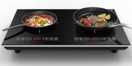 vbgk double induction cooktop: 2000w countertop burner hot plate with lcd sensor touch, energy-saving and portable induction cooktops, crystal glass surface, suitable for magnetic cookware (double stove) логотип