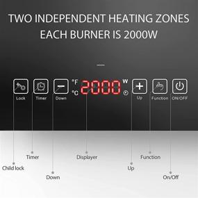 img 3 attached to VBGK Double Induction Cooktop: 2000W Countertop Burner Hot Plate with LCD Sensor Touch, Energy-Saving and Portable Induction Cooktops, Crystal Glass Surface, Suitable for Magnetic Cookware (Double Stove)