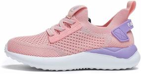 img 3 attached to Lightweight Breathable Girls' Walking Sneakers: Stylish Athletic Shoes for Active Children