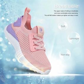 img 2 attached to Lightweight Breathable Girls' Walking Sneakers: Stylish Athletic Shoes for Active Children