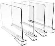 cq acrylic 4pcs shelf dividers: clear organizers for wood shelves, closets, kitchen cabinets, and bedroom - perfect separators for clothes, purses, and more! logo