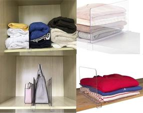 img 1 attached to Cq Acrylic 4PCS Shelf Dividers: Clear Organizers for Wood Shelves, Closets, Kitchen Cabinets, and Bedroom - Perfect Separators for Clothes, Purses, and More!